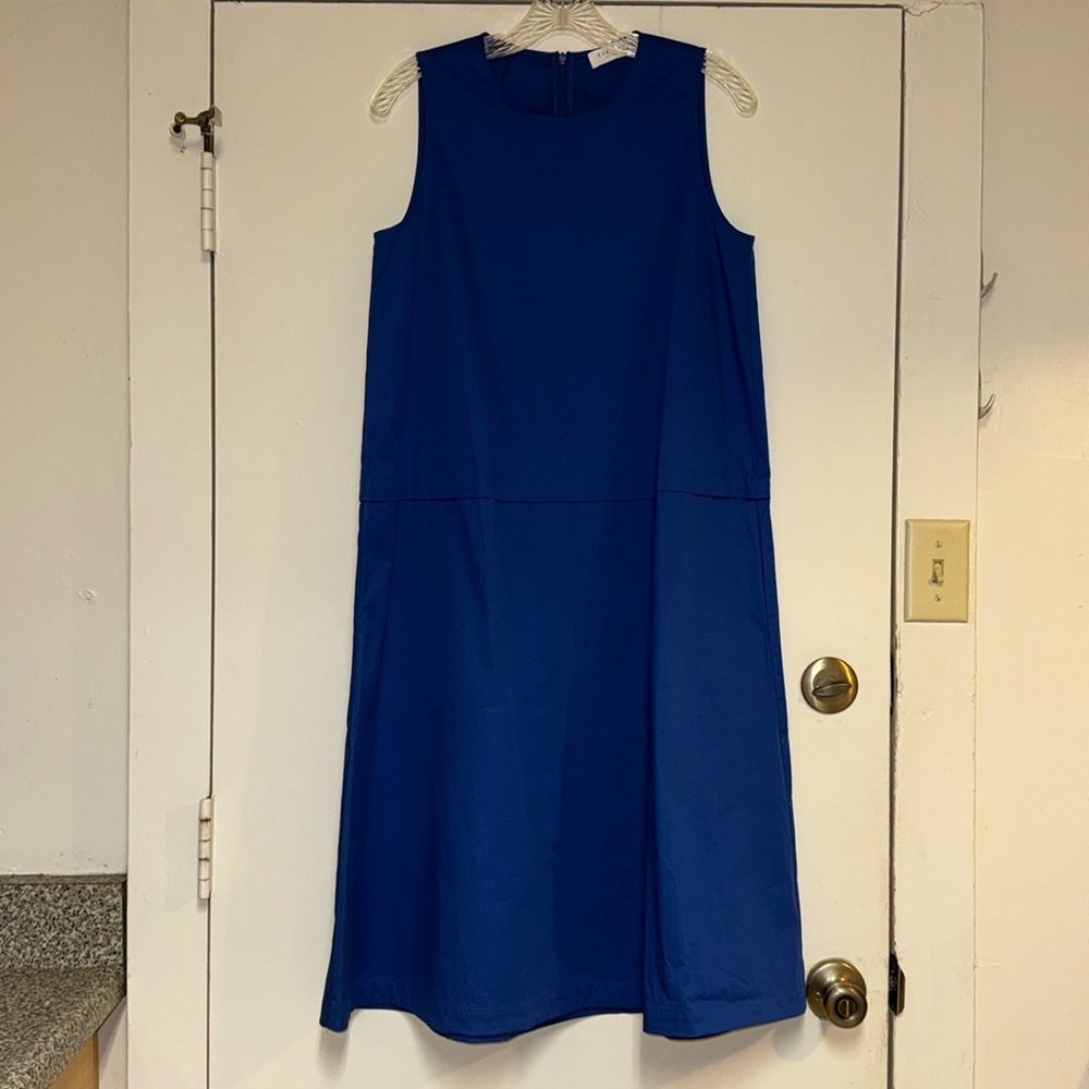 EVERLANE The Clean Cotton A-Line Dress Ultramarine Blue Sz 2 - Picture 4 of 12